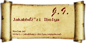 Jakabházi Ibolya névjegykártya