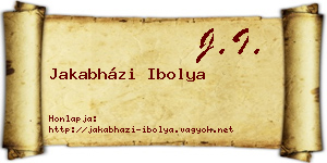 Jakabházi Ibolya névjegykártya